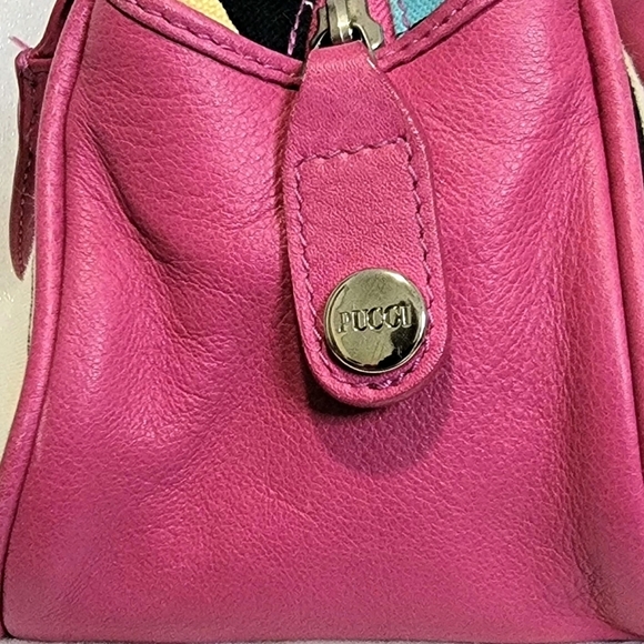 EMILIO PUCCI Fuschia Leather & Fabric Bag - Picture 3 of 15